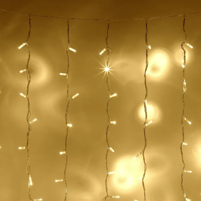 LED Light Curtain - Warm White (2m wide by 3m drop)