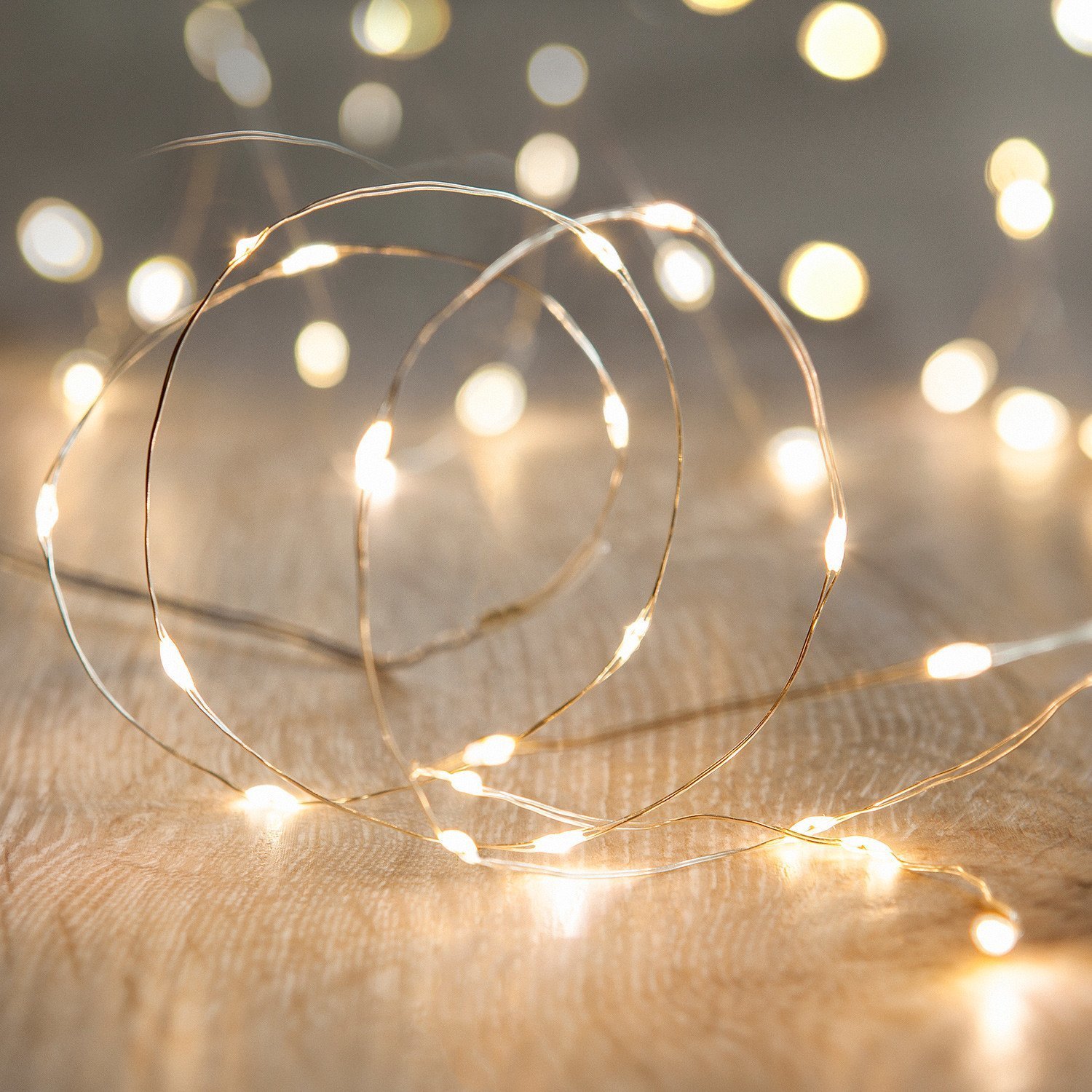 Micro fairy lights - Silver wire / Warm white LED - 5mtr