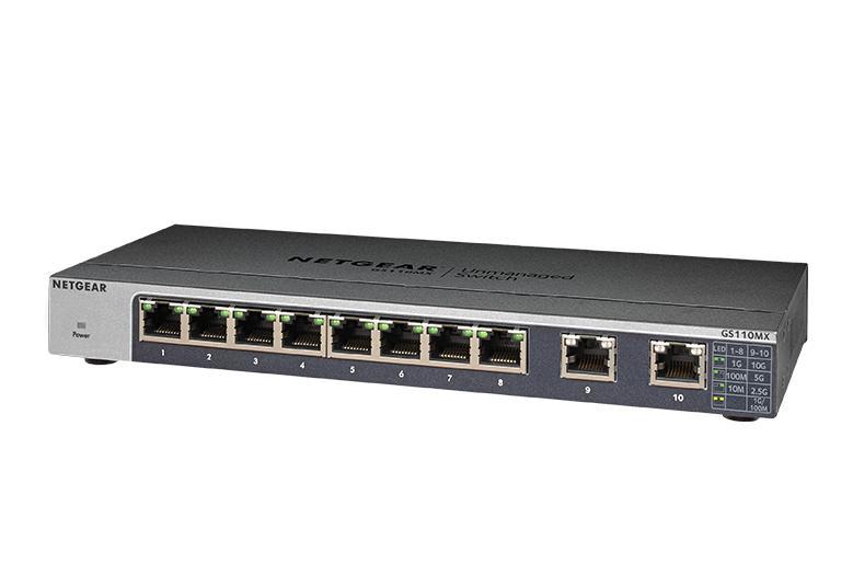 8 Port + 2 Port Netgear 10Gigabit Network Switch (1U)