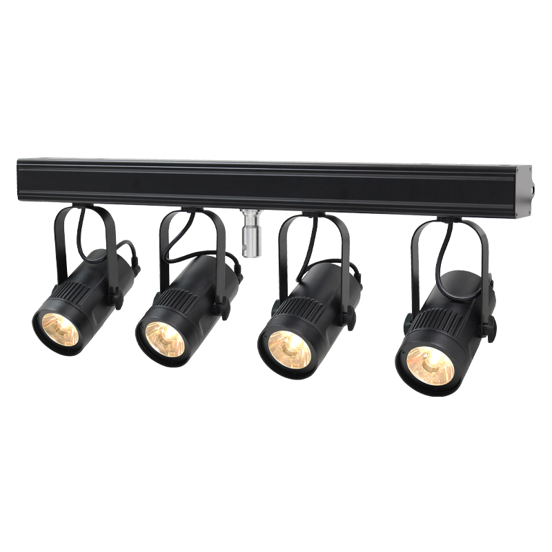 Black LED Pinspot 4-Way Bank