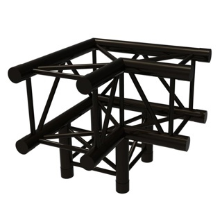 Black Next Truss NH34-L90D 3-Way Corner (Prolyte H30V C012 Compatible)