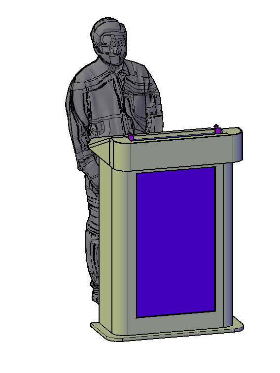 Black Digital Lectern with 40
